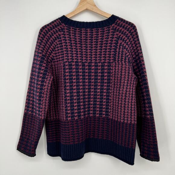 Pendleton Lambs Wool Blend Sweater Women Medium Crew Neck Pullover Burgundy READ - Picture 2 of 10